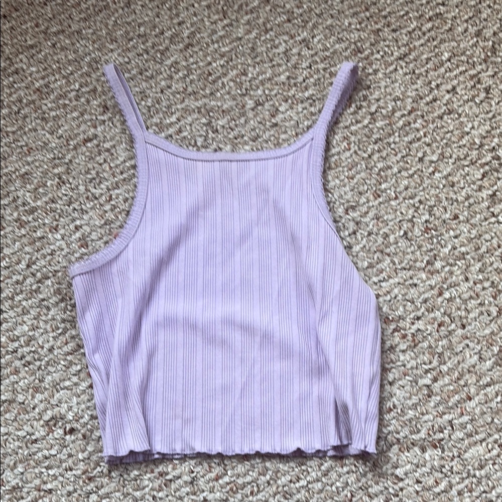 Aeropostale Purple Ribbed Sleeveless Crop Tank Top